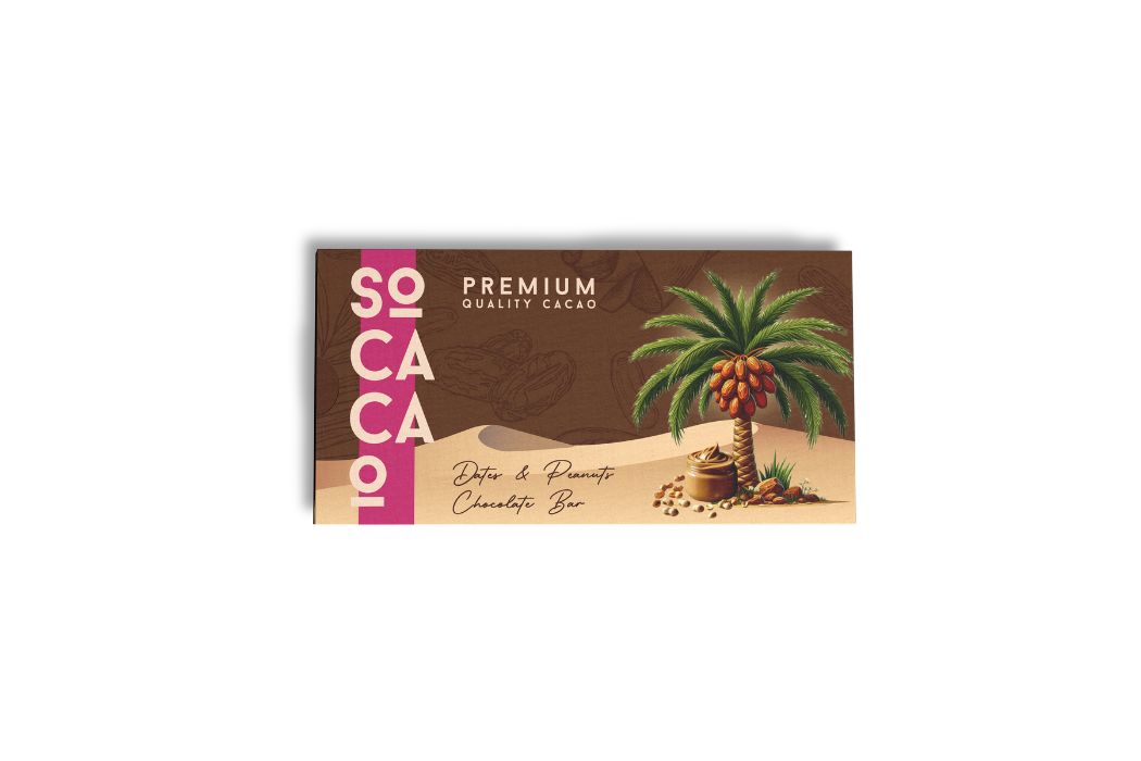 Dates and peanuts chocolate bar