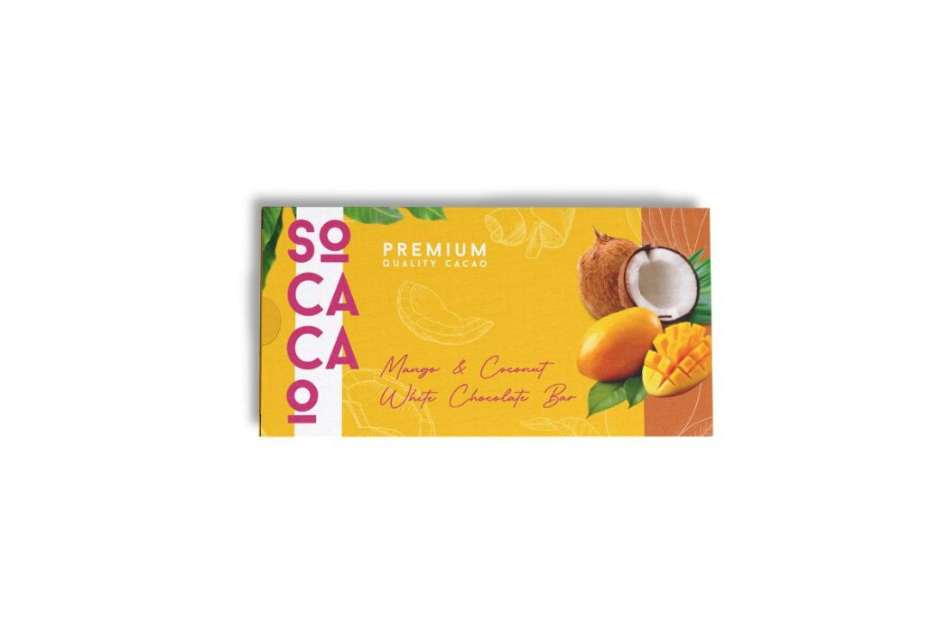 Mango and coconut chocolate bar